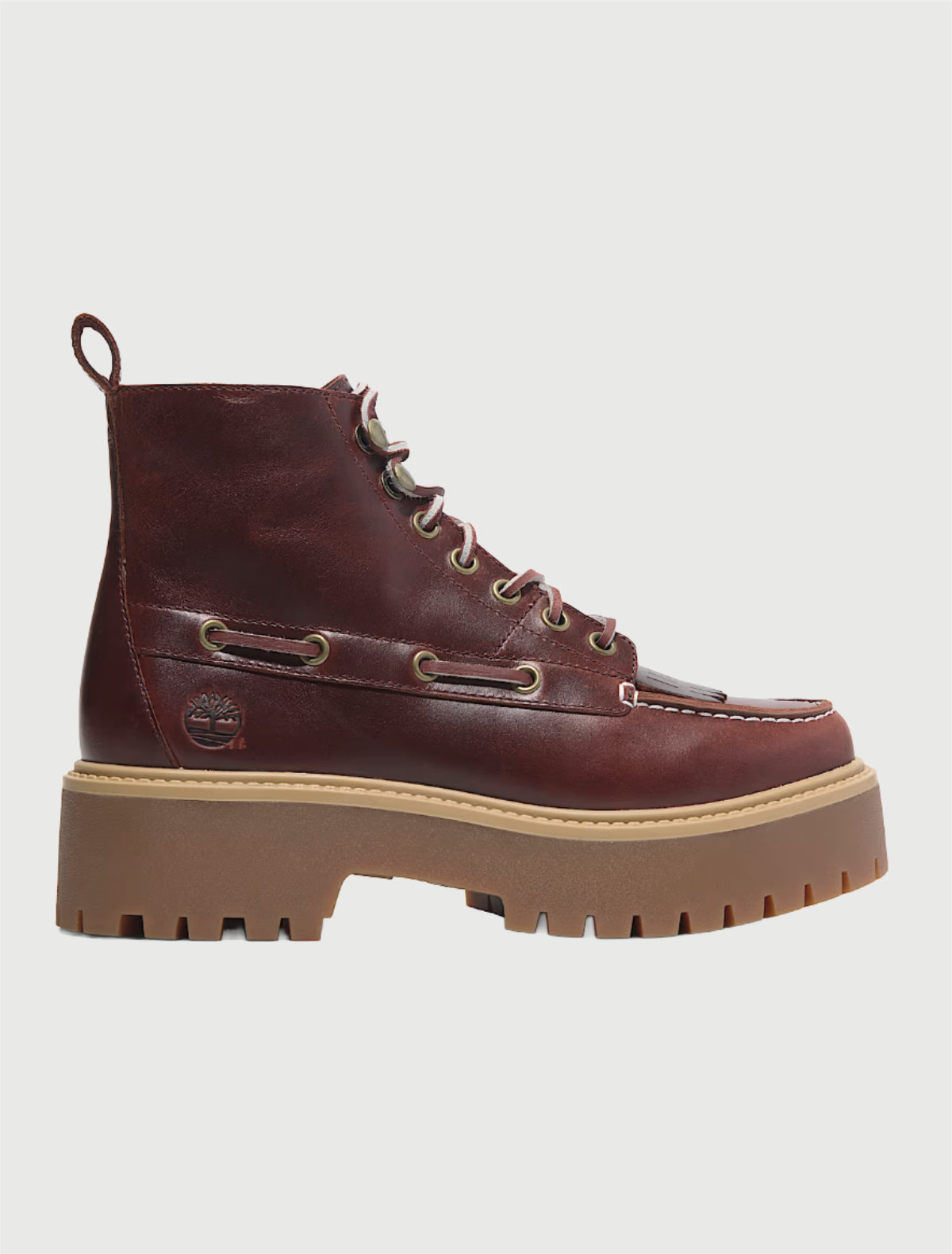 Timberland - Stivale Sfrangiato con Plateau Stone Street da Donna in bordeaux-2