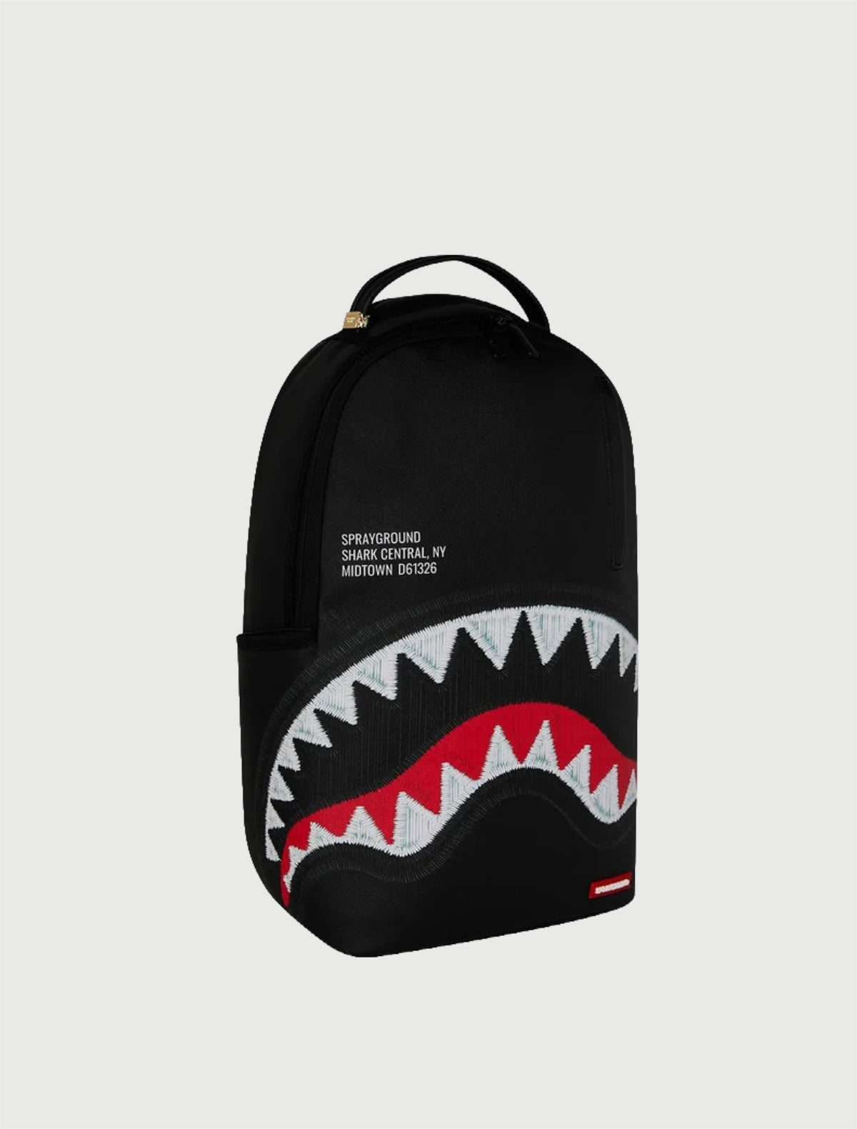 SPRAYGROUND - 910B9629NSZ SHARK CENTRAL BLACK EMBROIDERED SHARK BACKPACK-2