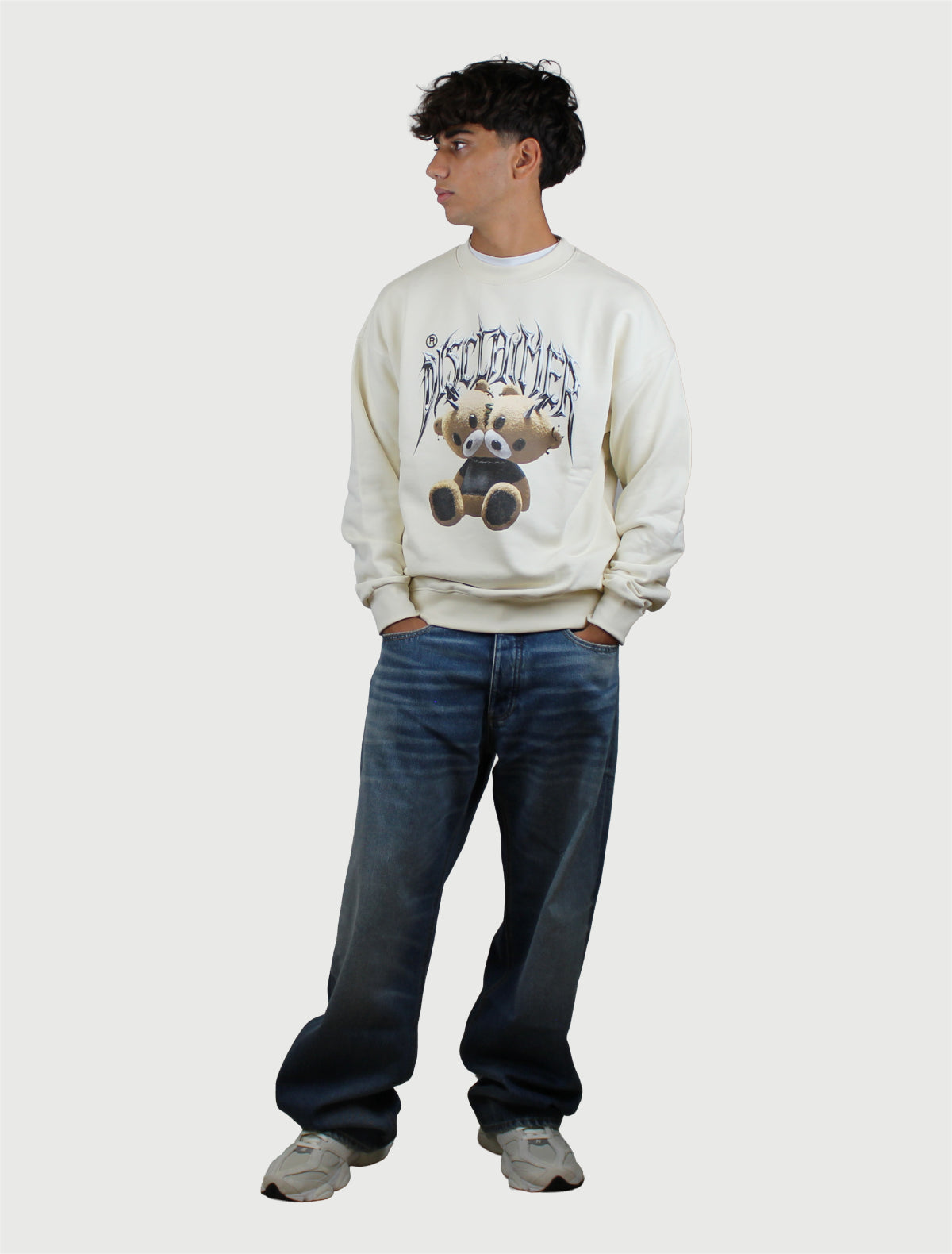 DISCLAIMER - Maglia Uomo Girocollo in Felpa - Latte-2