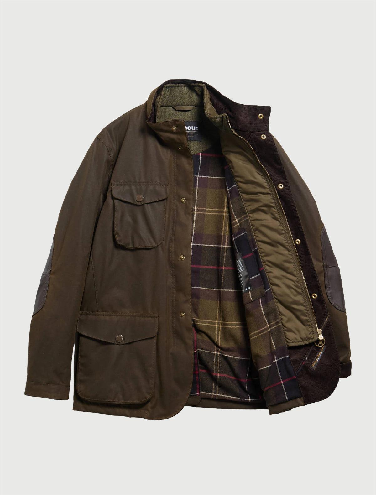 BARBOUR - Giacca in cotone cerato Ogston - Olive-2