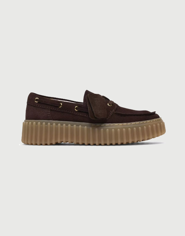 Clarks Torhill Boat Dark Brown Suede-2