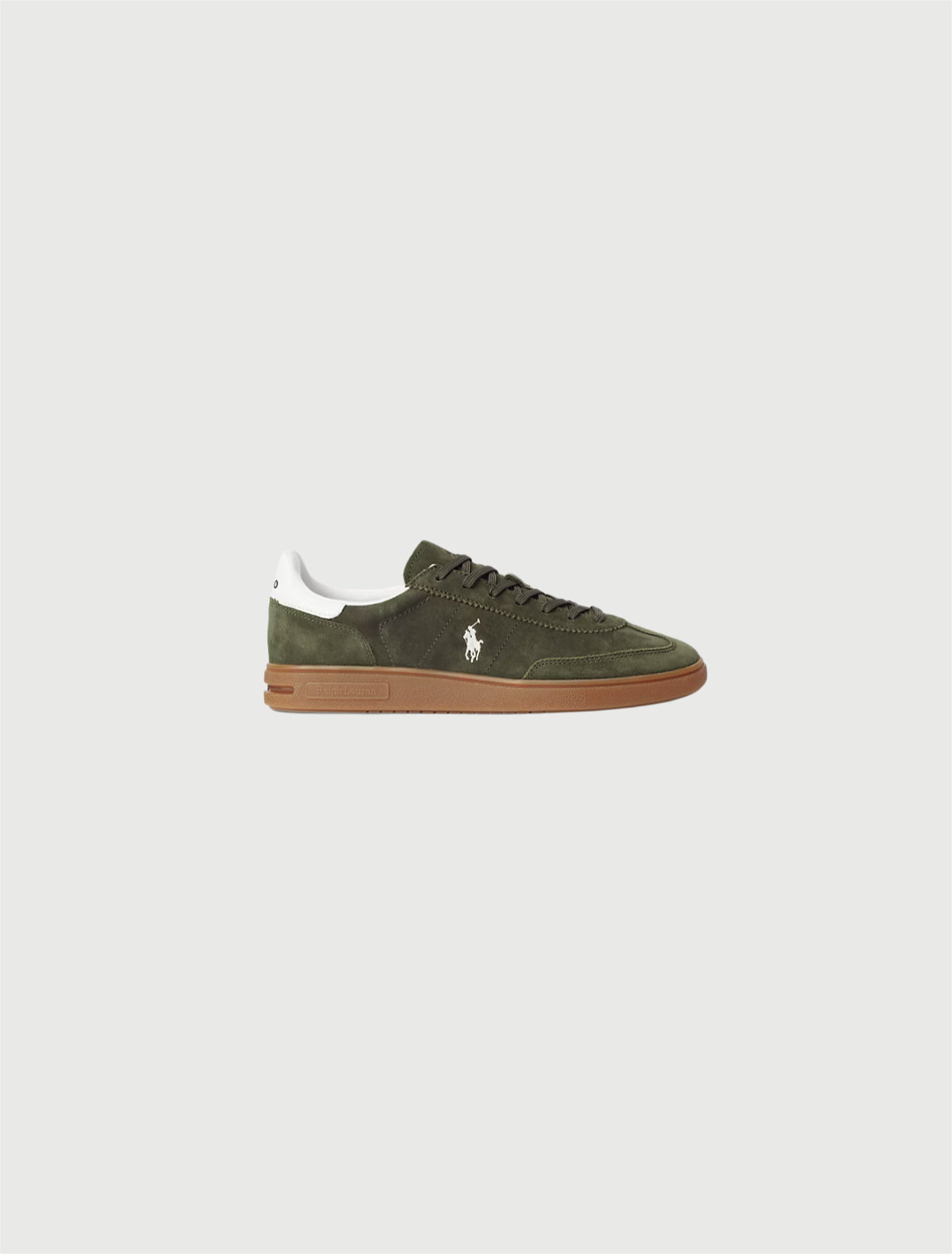 POLO RALPH LAUREN - Sneaker Bedford in camoscio Olive/White-2