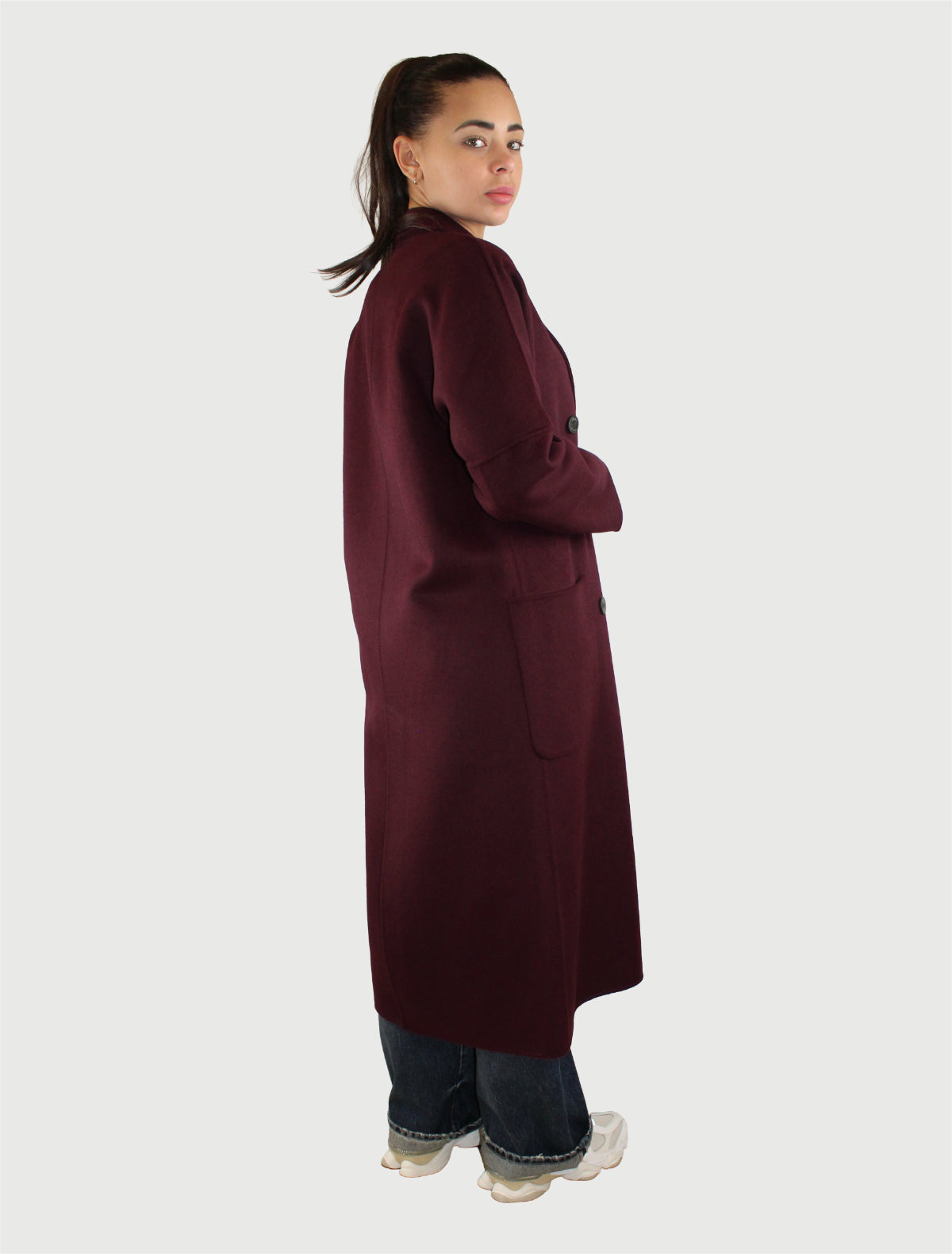 VICOLO - CAPPOTTO OUTDOOR DOPPIOPETTO MELANZANA-2