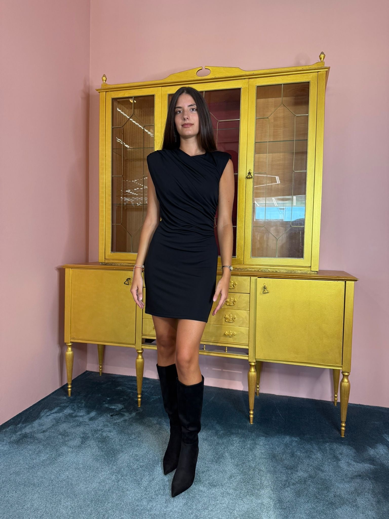 HAVEONE - Abito Smanicato Nero-1