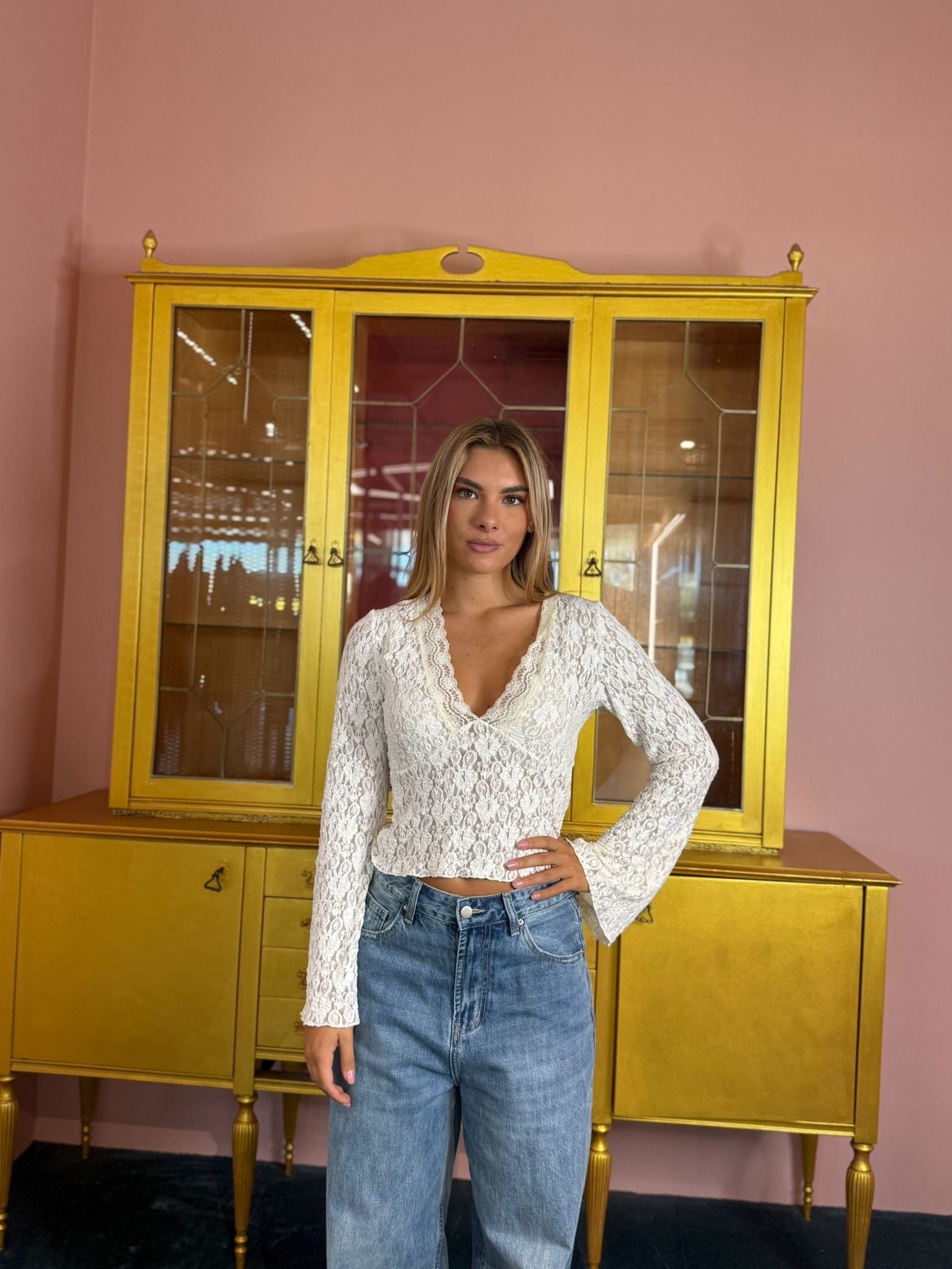 HaveOne - Maglia Pizzo Panna