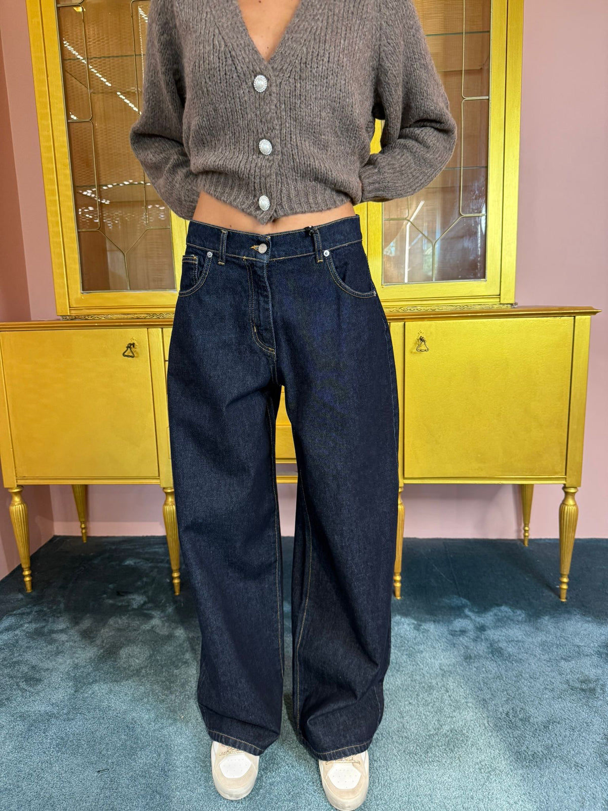 HaveOne - Pantalone Bella Denim Blu Scuro-2