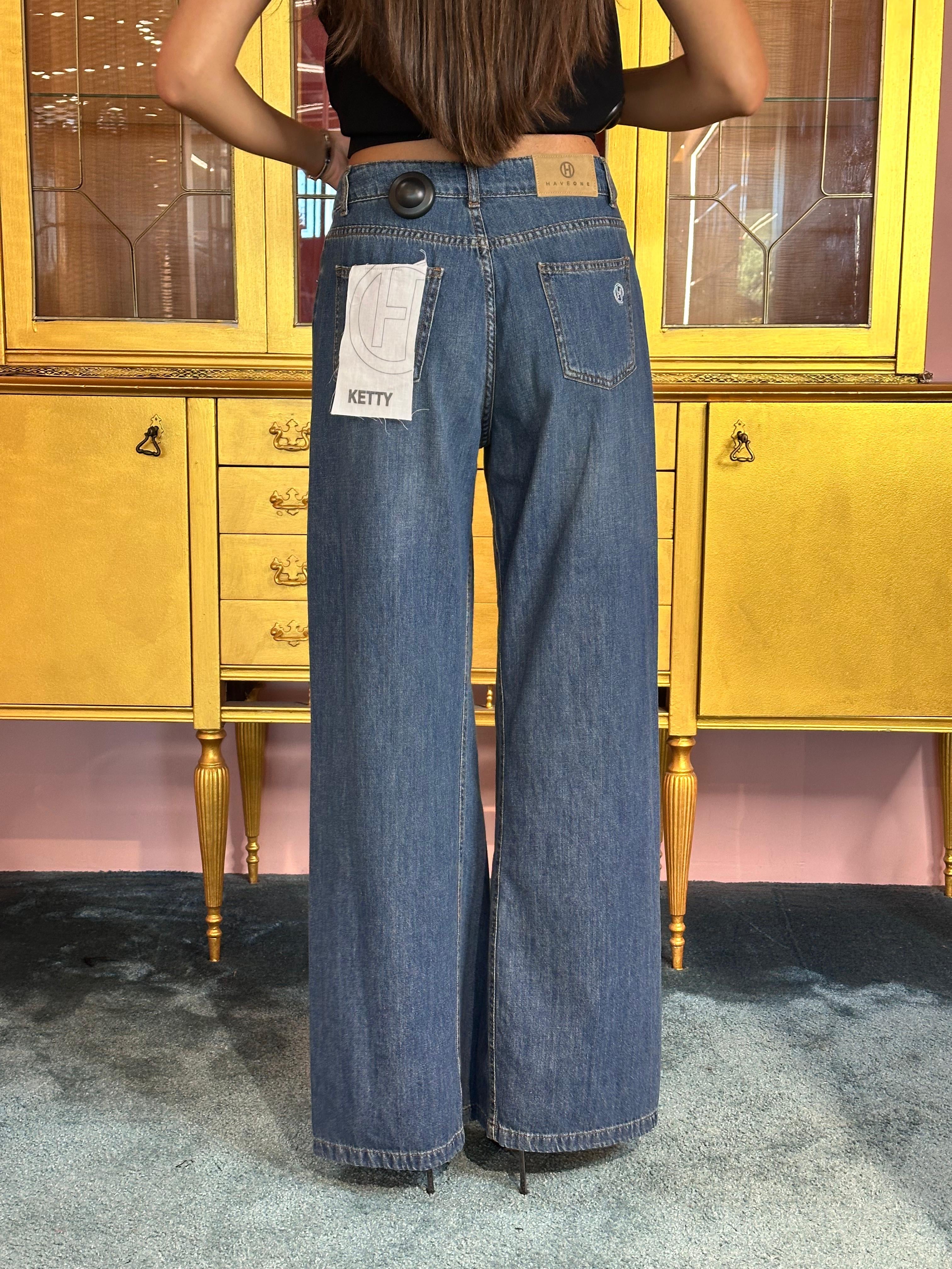 HaveOne - Pantalone Ketty Denim Blu-3