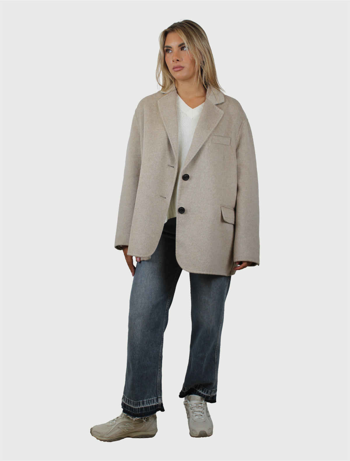 VICOLO - CAPPOTTO OUTDOOR CORTO TORTORA MELANGE-3