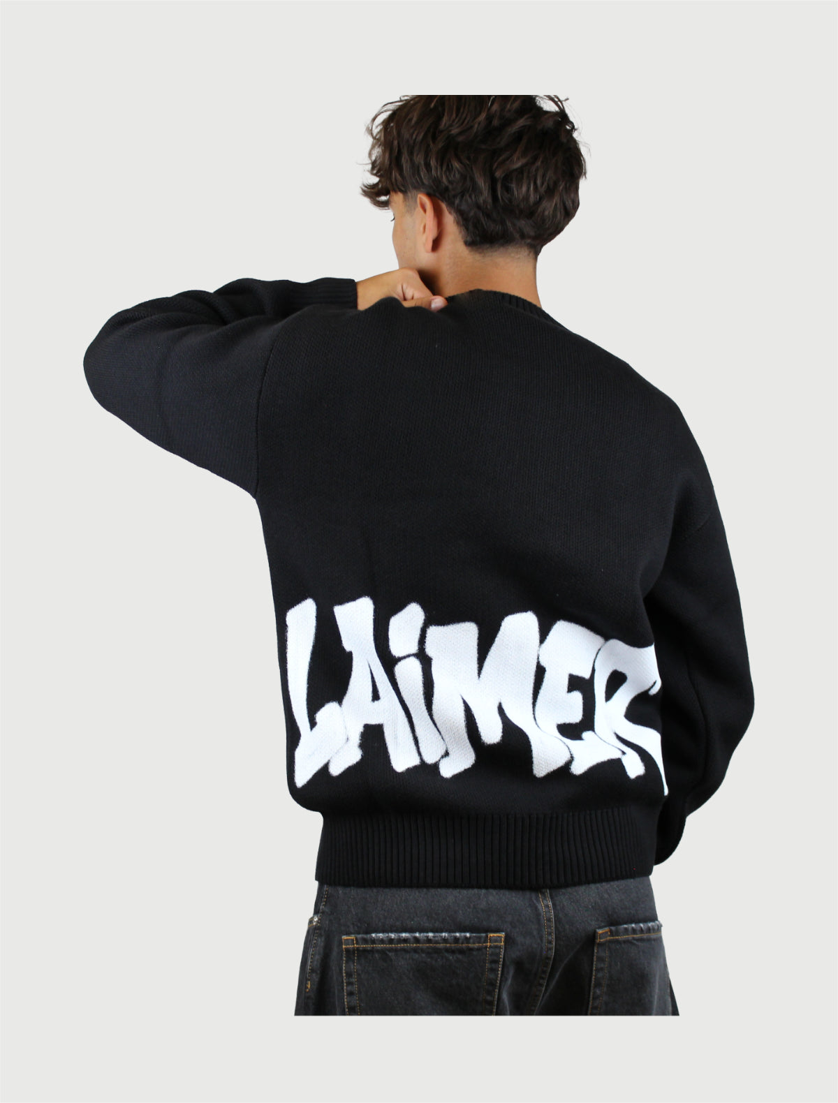 DISCLAIMER - Maglia Uomo Girocollo in Maglieria Nero-3