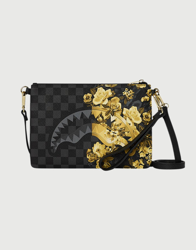 Sprayground Borsa Pochette Gold Floral Remix Crossbody-1