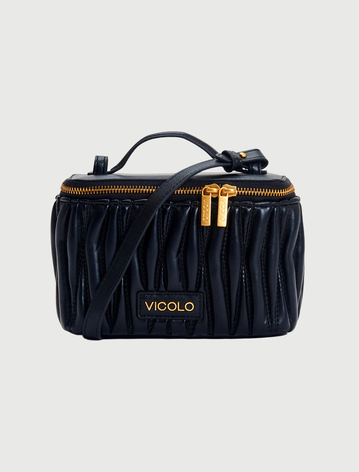 VICOLO - BORSA CHARLOTTE - MELANZANA, MOKA E NERA-3