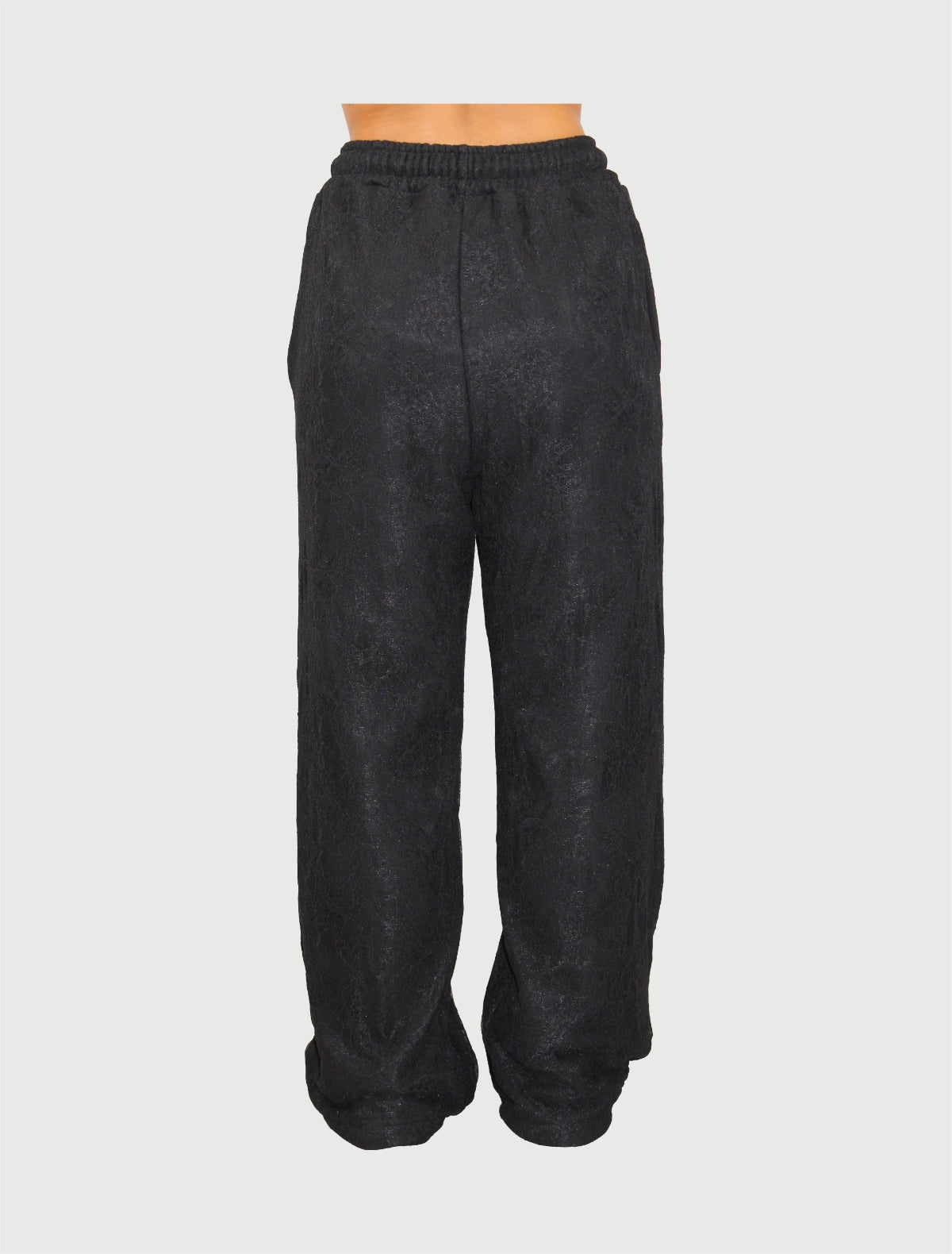 DISCLAIMER - Pantalone Donna in pizzo e felpa Nero-3