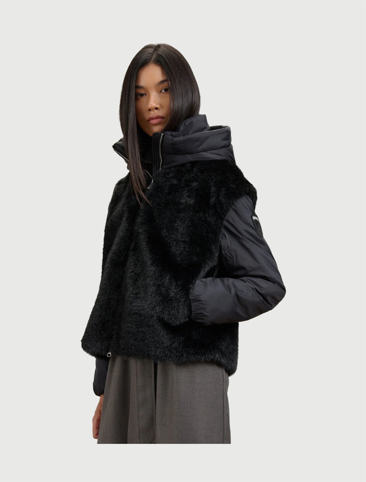 BLAUER - JUNIPER - GIUBBETTO IN ECO PELLICCIA E NYLON-3