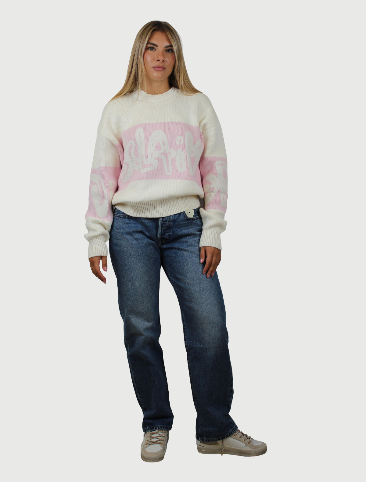 DISCLAIMER - Maglia Donna Girocollo in Maglieria Latte - Rosa-3