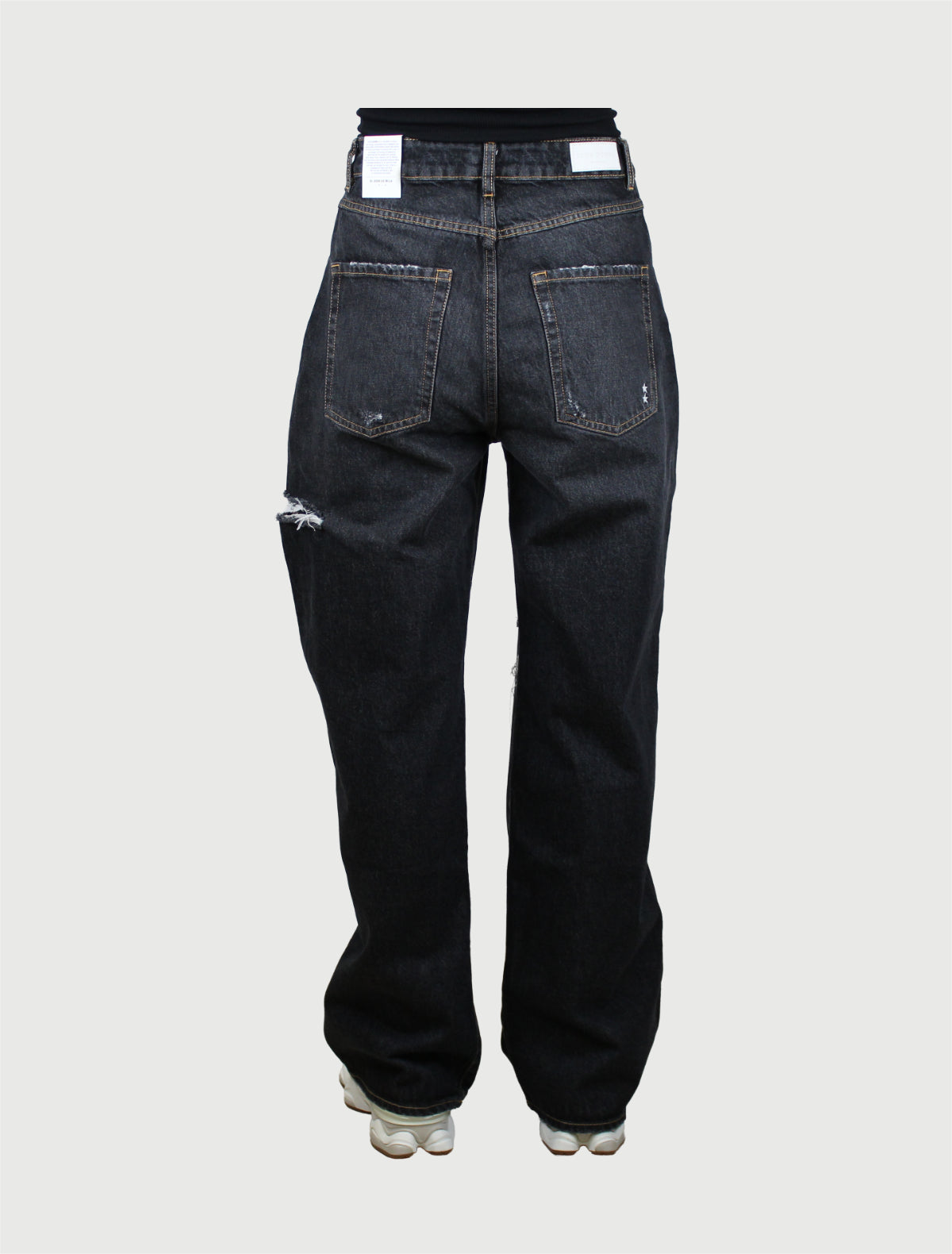 ICON DENIM - Jeans Poppy Noir con strappi-3