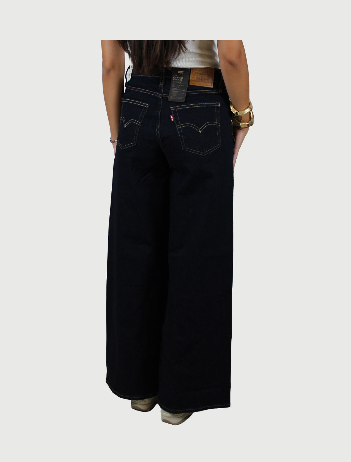 LEVI'S - Jeans High-Rise Wide Leg Denim 728 Nero-3