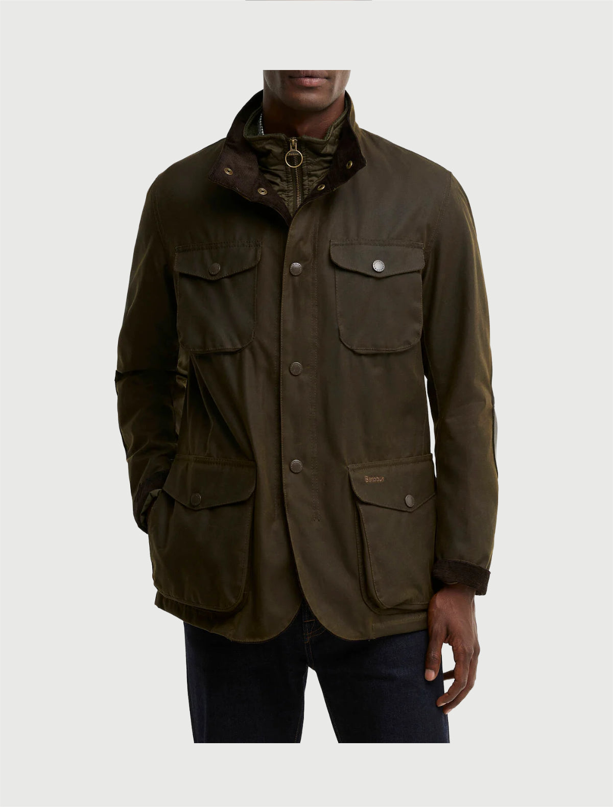 BARBOUR - Giacca in cotone cerato Ogston - Olive-3