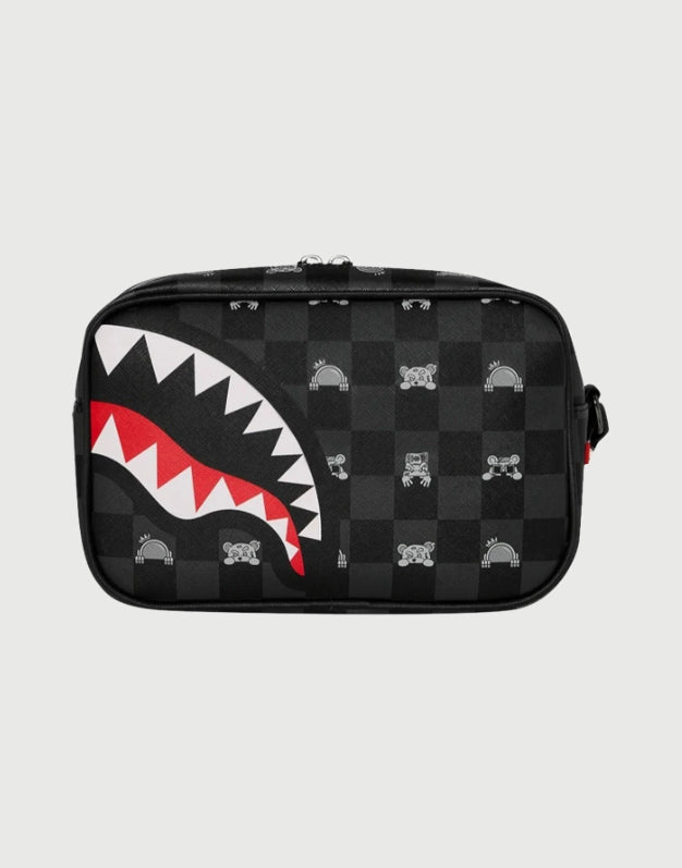 Sprayground Beauty Case Gray Peeking Character Check-1