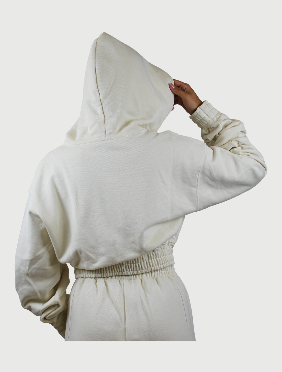 DISCLAIMER - Maglia Donna Full Zip Oversize in felpa Latte-2