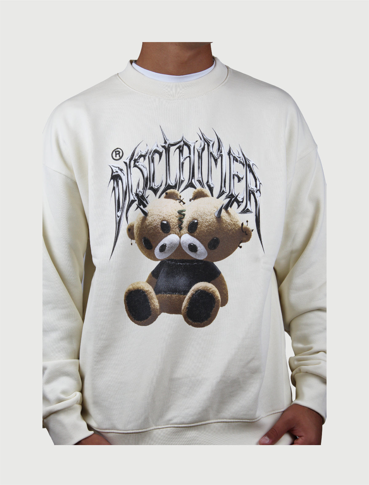 DISCLAIMER - Maglia Uomo Girocollo in Felpa - Latte-3