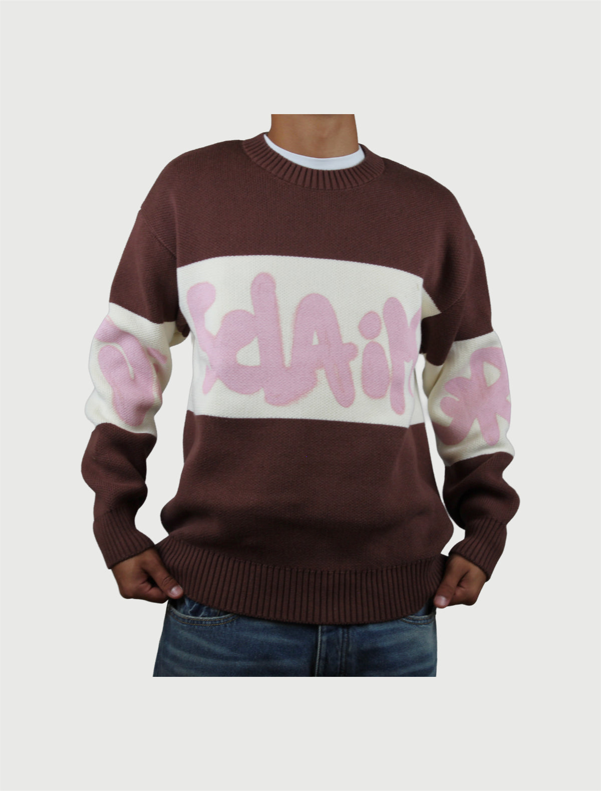DISCLAIMER - Maglia Uomo Girocollo in Maglieria Cioccolato-3