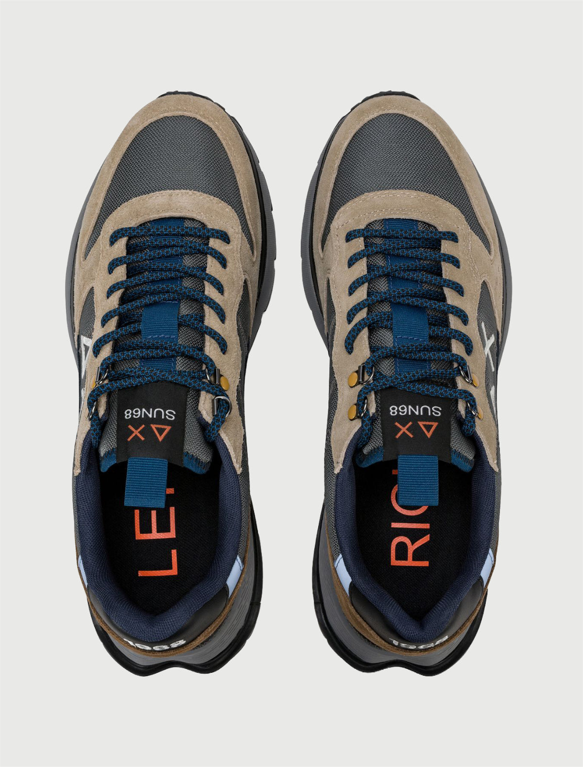 SUN68 - Sneaker Fire & Camping in suede e nylon beige scuro-4