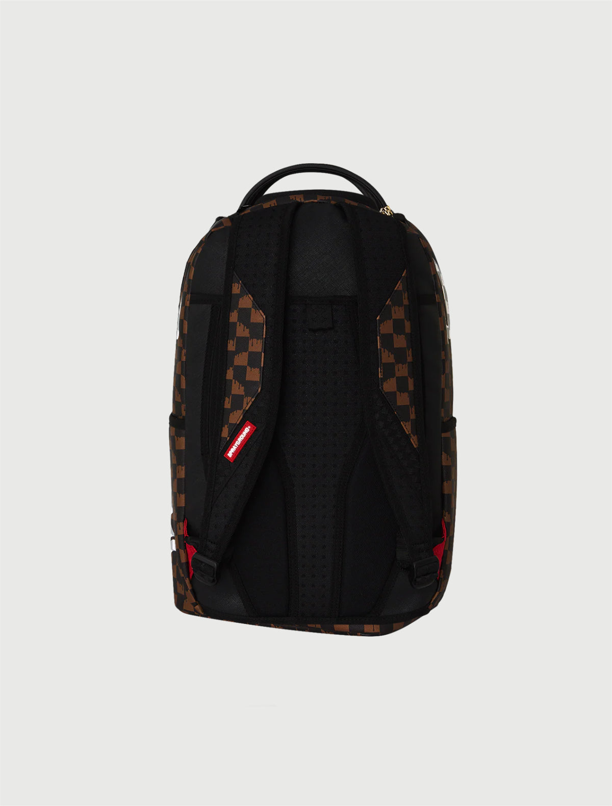 SPRAYGROUND - 910B8552NSZ BROWN AND CREAM DRIP CHECK SHARK BACKPACK-3
