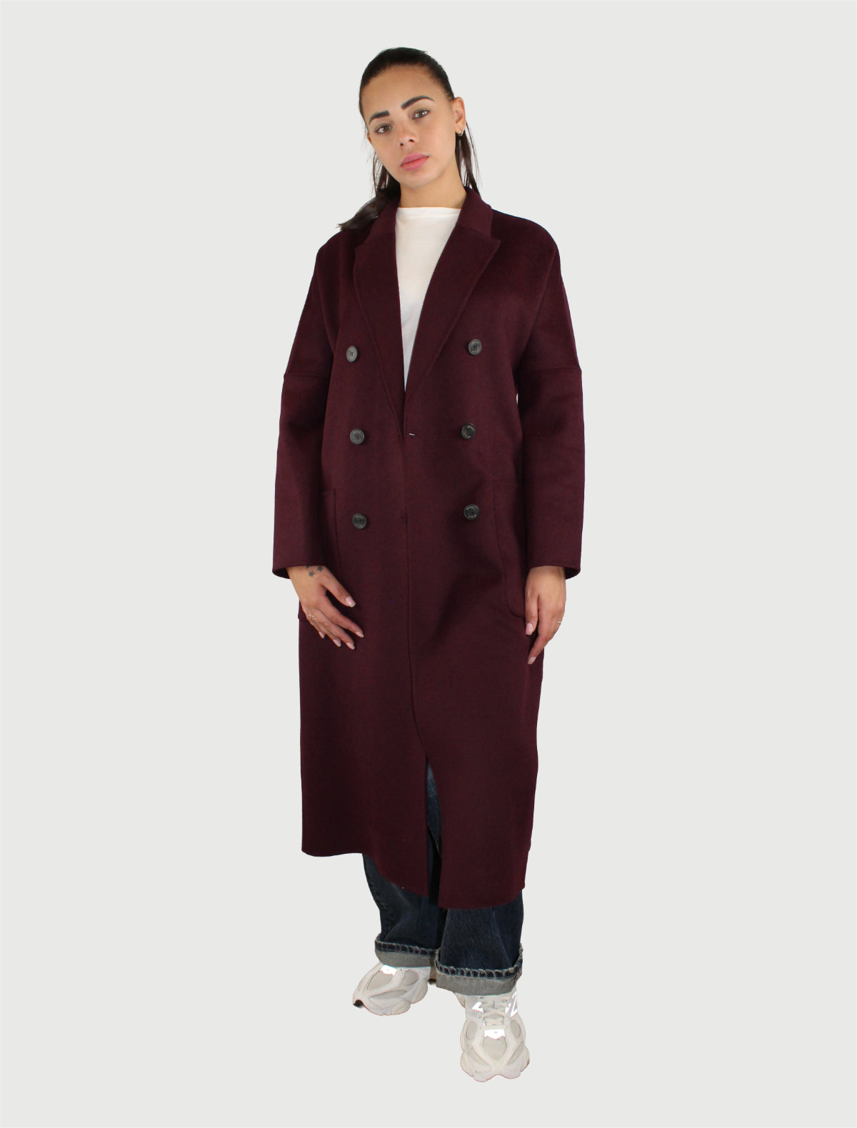 VICOLO - CAPPOTTO OUTDOOR DOPPIOPETTO MELANZANA-3