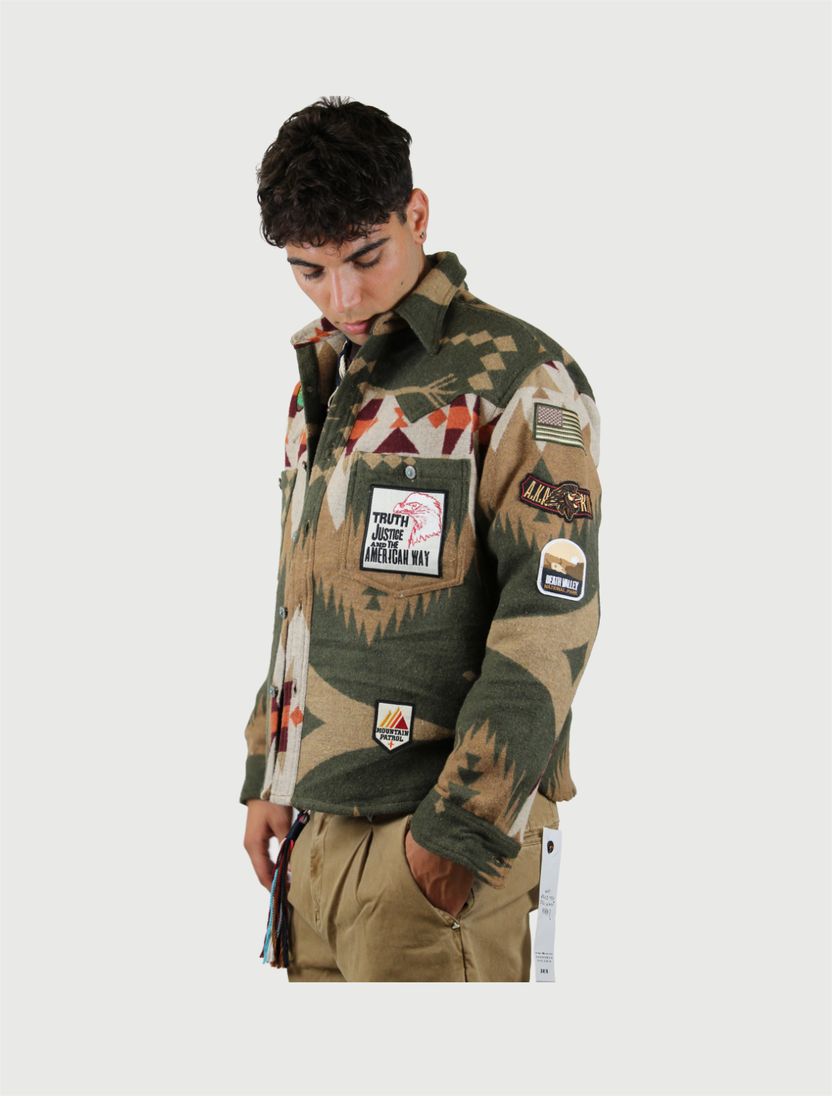 BERNA - SHIRT BOXY AZTECO PATCH COLORE UNICO-3