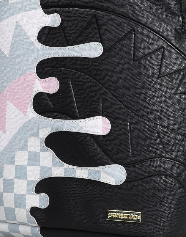 Sprayground Zaino Cream Check Side Drip-7