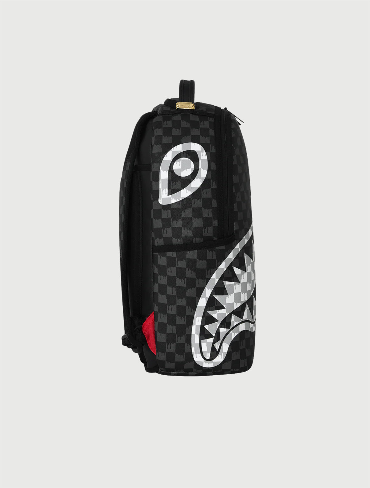 SPRAYGROUND - 910B8553NSZ BLACK AND WHITE DRIP CHECK SHARK BACKPACK-3