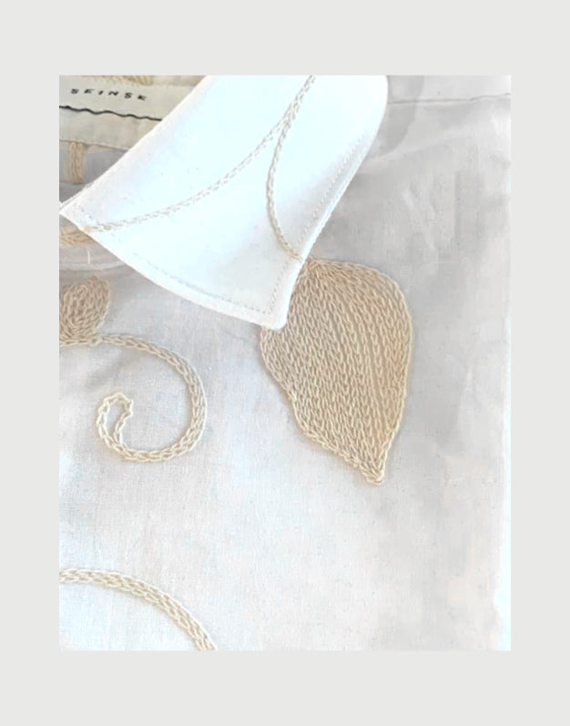Seinse - Camicia bianca con Ricami-3