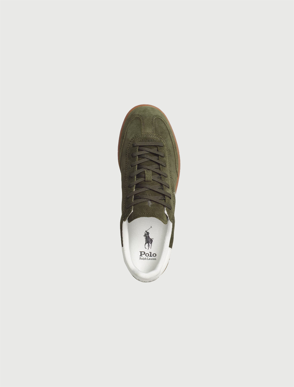 POLO RALPH LAUREN - Sneaker Bedford in camoscio Olive/White-3