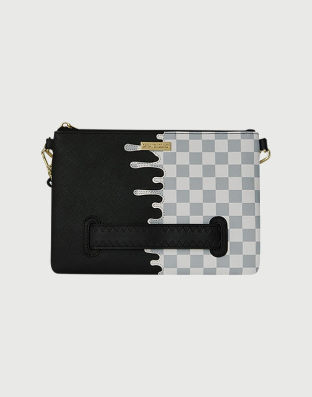 Sprayground Borsa Pochette Cream Check Side Drip-3