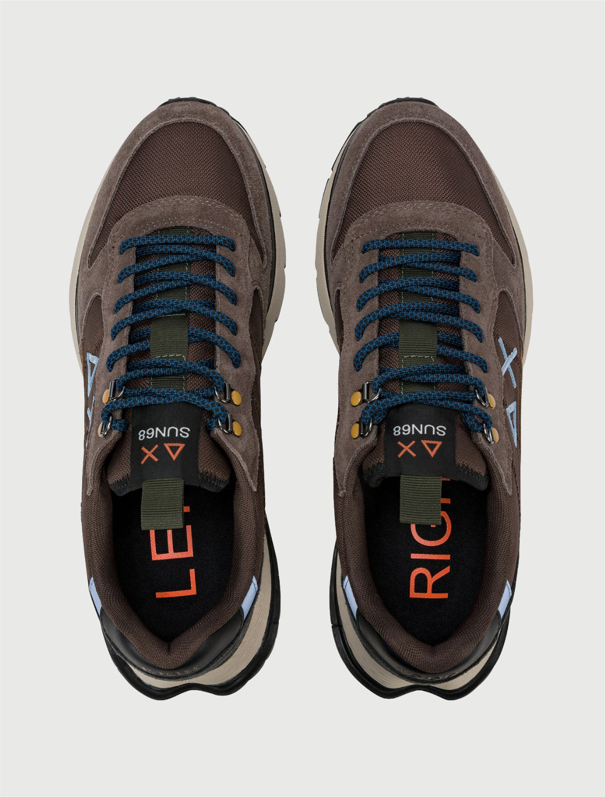 SUN68 - Sneaker Fire & Camping in suede e nylon marrone-4