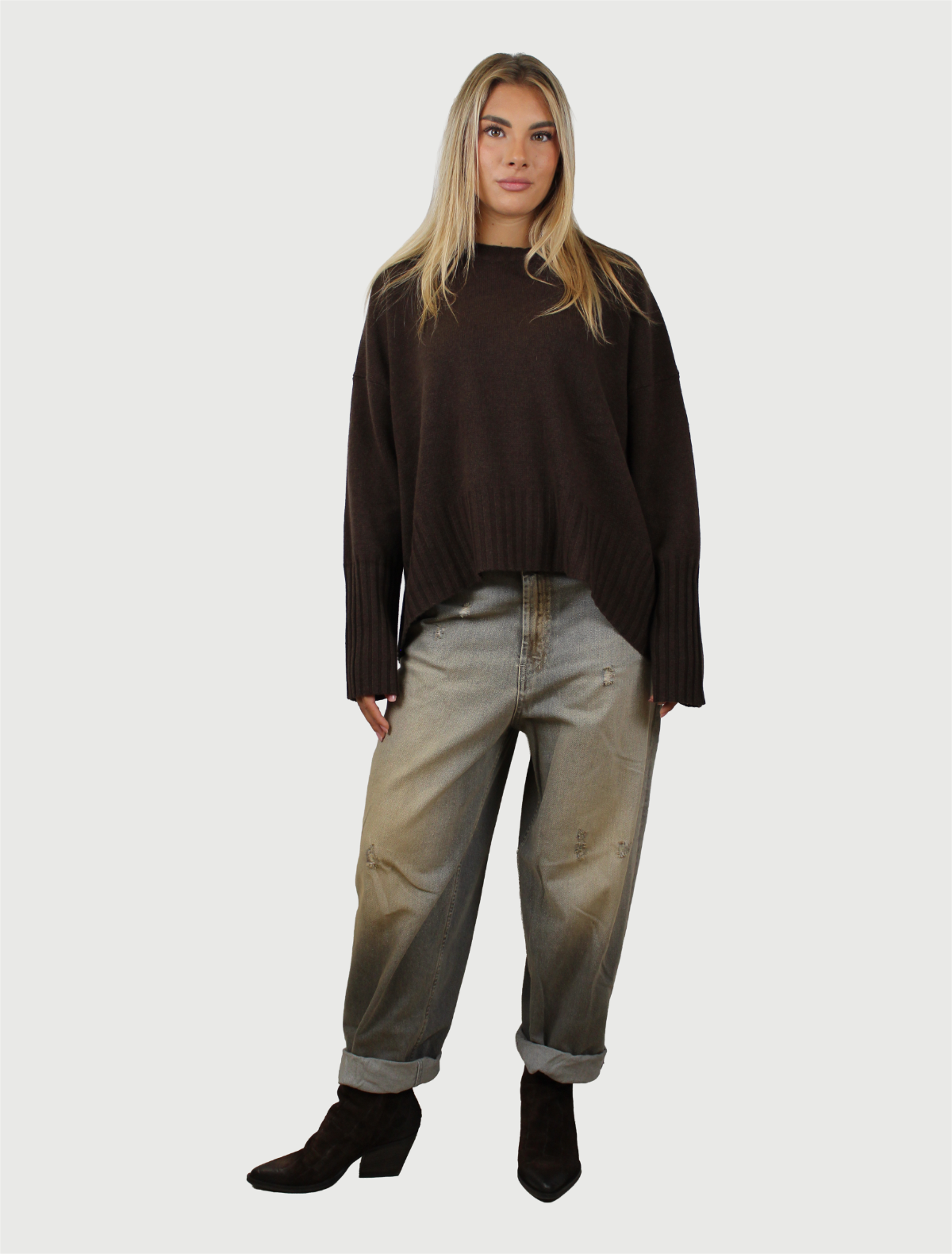 VICOLO - PANTALONE LAILA DENIM GRIGIO