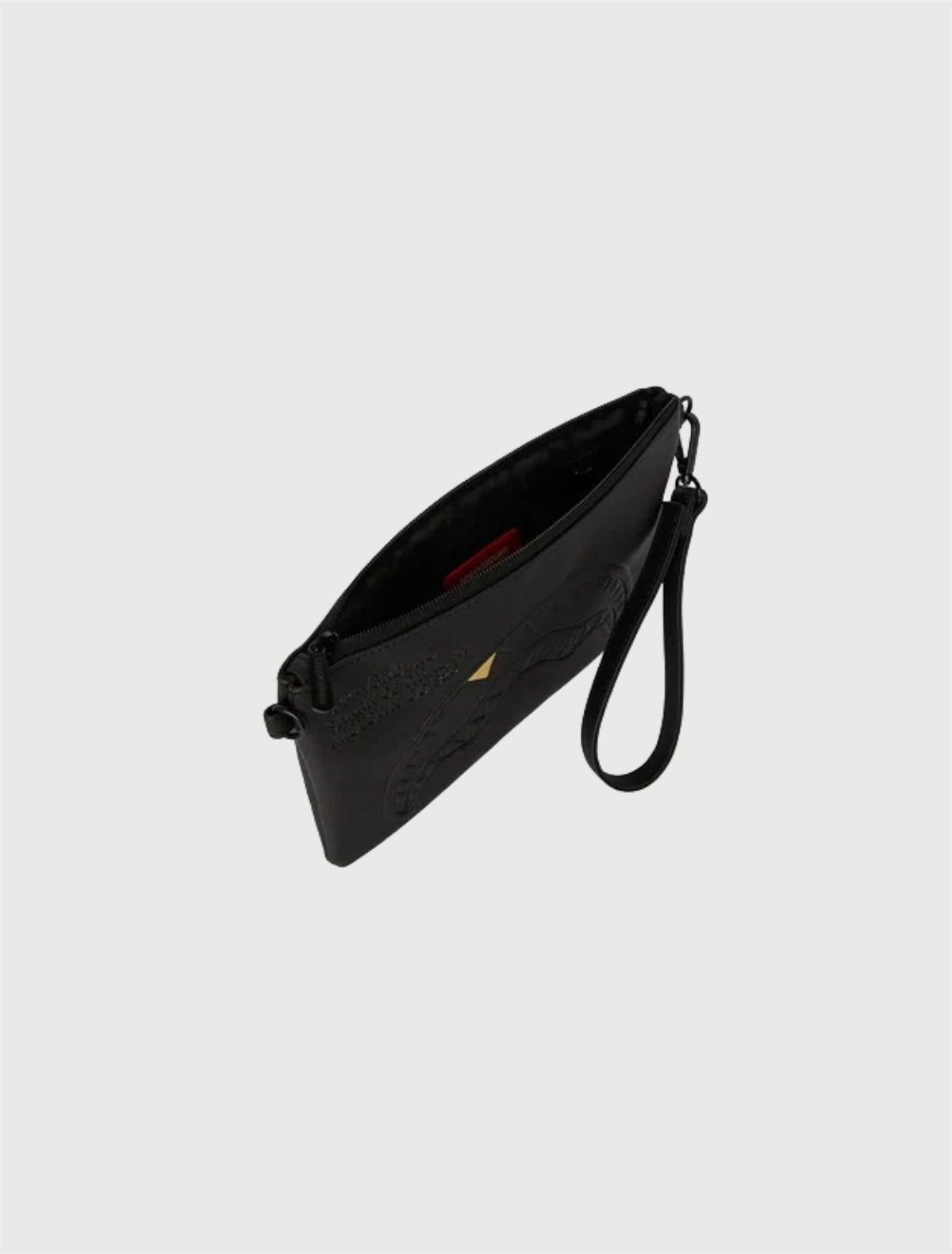 SPRAYGROUND - 910B9327NSZ BLACKED OUT EMBOSSED GOLD TOOTH CROSSOVER CLUTCH-3