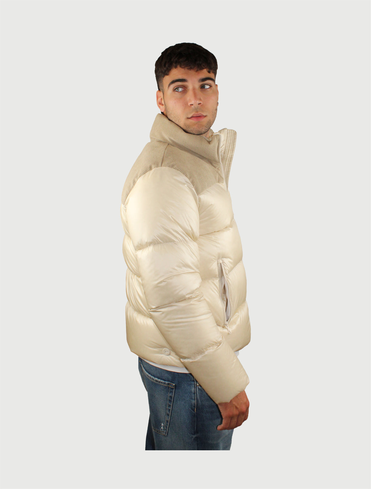 COLMAR - Piumino con inserti in velluto BIANCO NUDE - CRUMBLE MOD.12000021-3