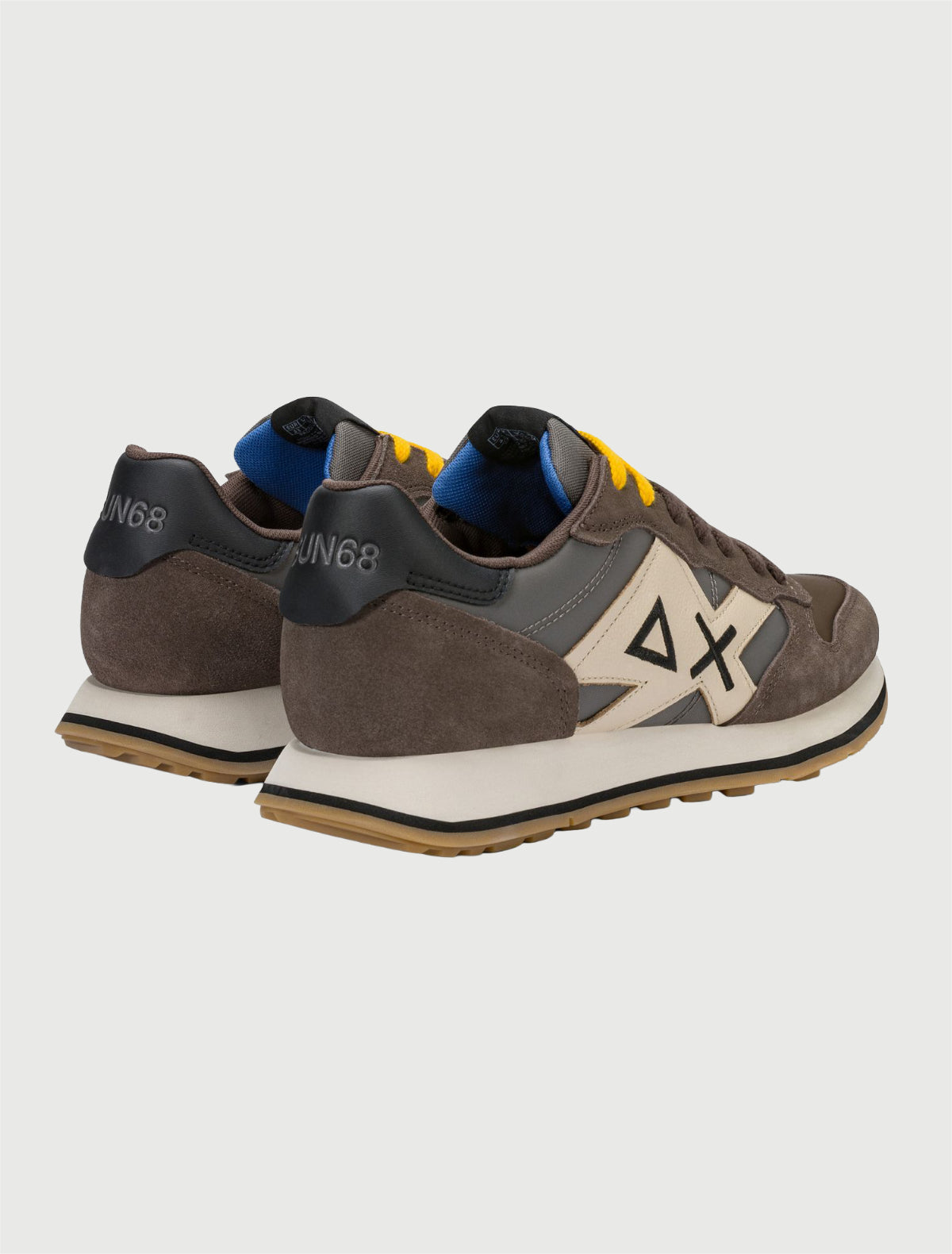 SUN68 - Sneaker Jaki 2.0 Bicolor in suede e nylon marrone-3