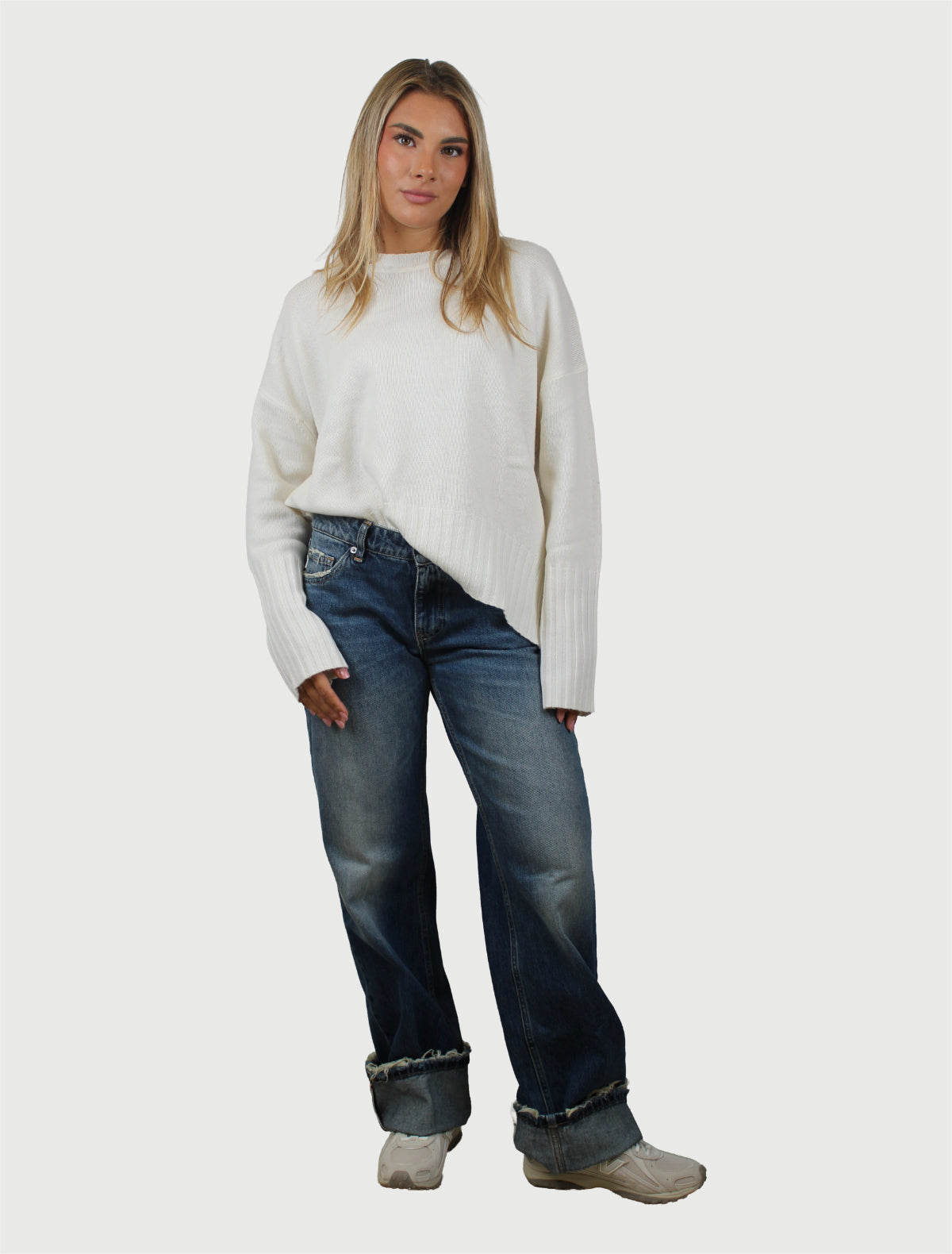 VICOLO - PANTALONE BASMA DENIM BLU-1