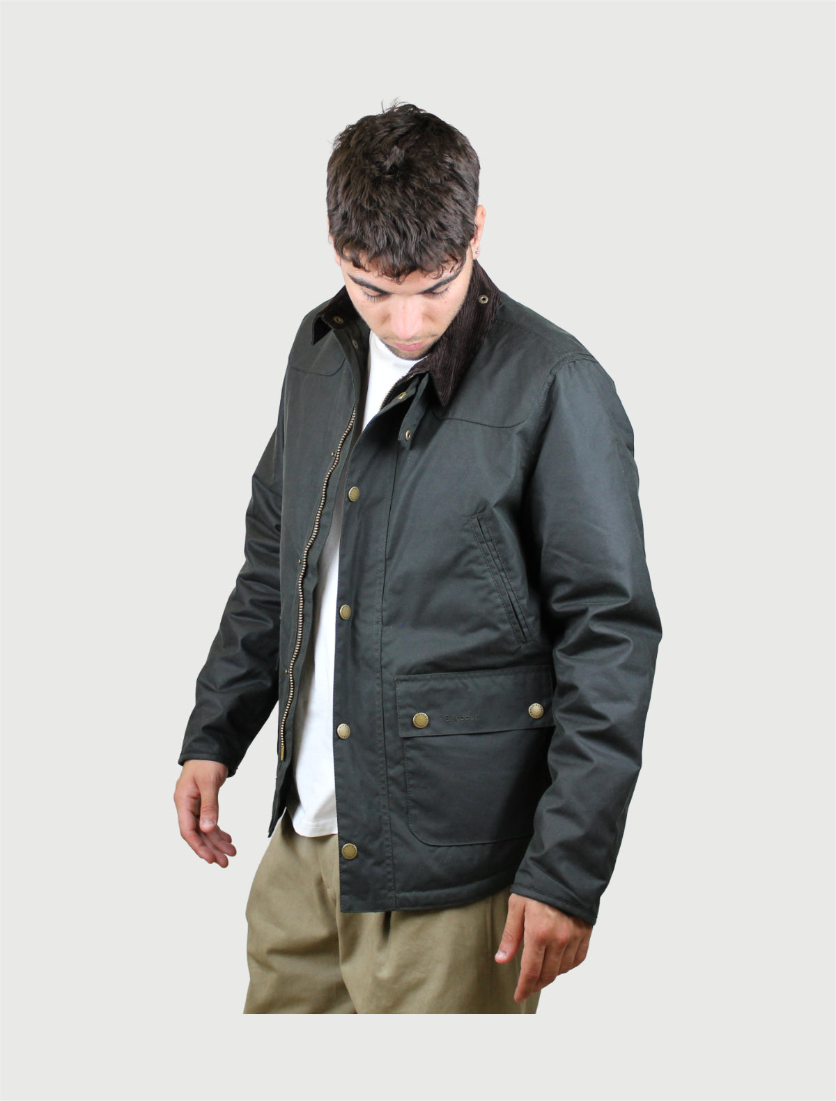 BARBOUR - Giacca in cotone cerato Reelin-3