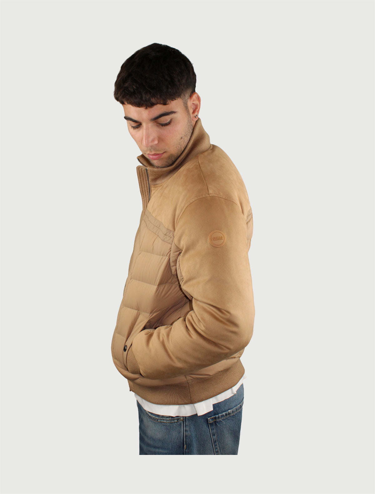 COLMAR - BOMBER IN PIUMA CON DETTAGLI SUEDE BEIGE MARRAKECH MOD.12000029-3