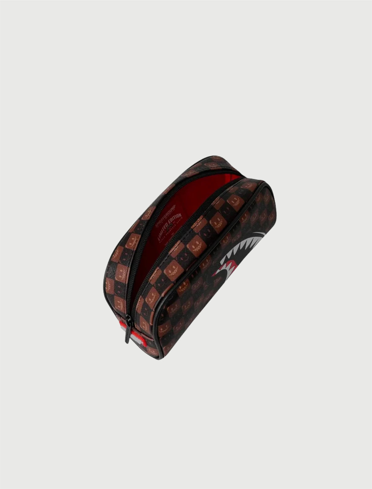 SPRAYGROUND - 910B9303NSZ SHARKS IN PARIS WTF BUBBLE BROWN CHECK POUCH-3