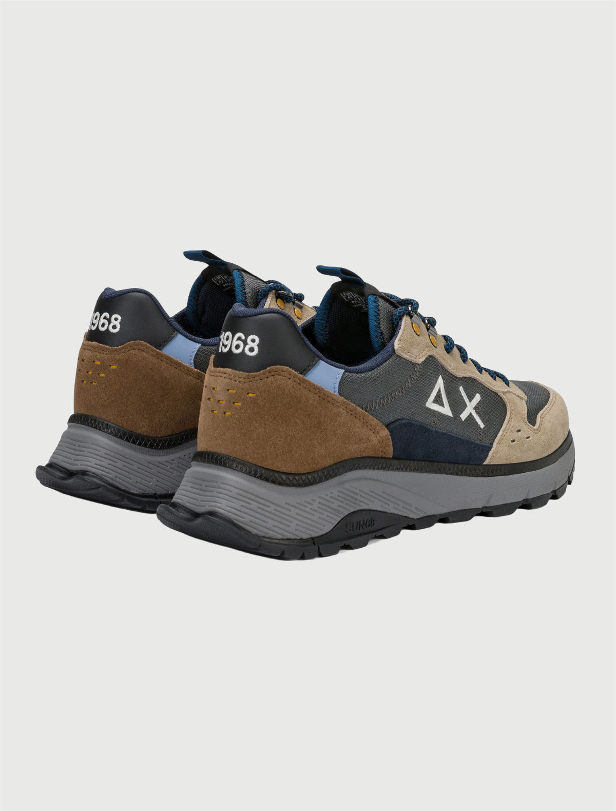 SUN68 - Sneaker Fire & Camping in suede e nylon beige scuro-3