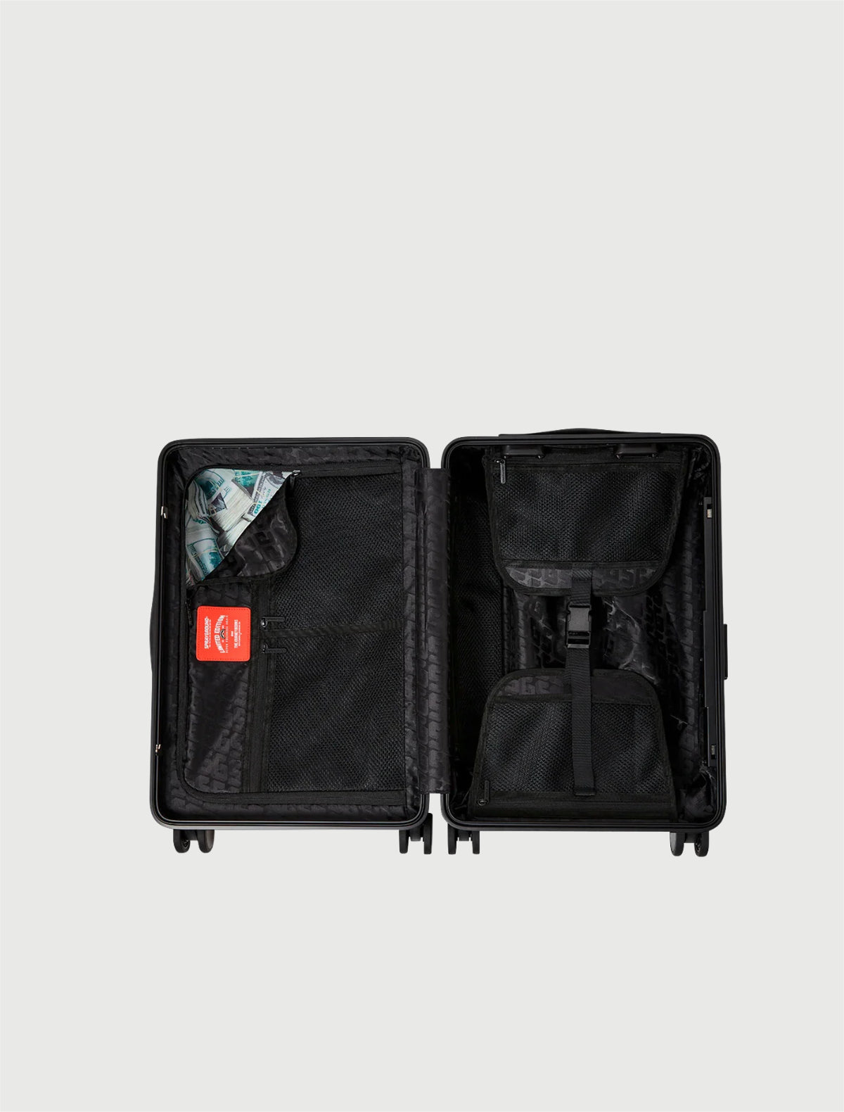 SPRAYGROUND - 910CL326NSZ BLACK ED OUT EMBOSSED GOLD TOOTH CARRY ON LUGGEGE-4
