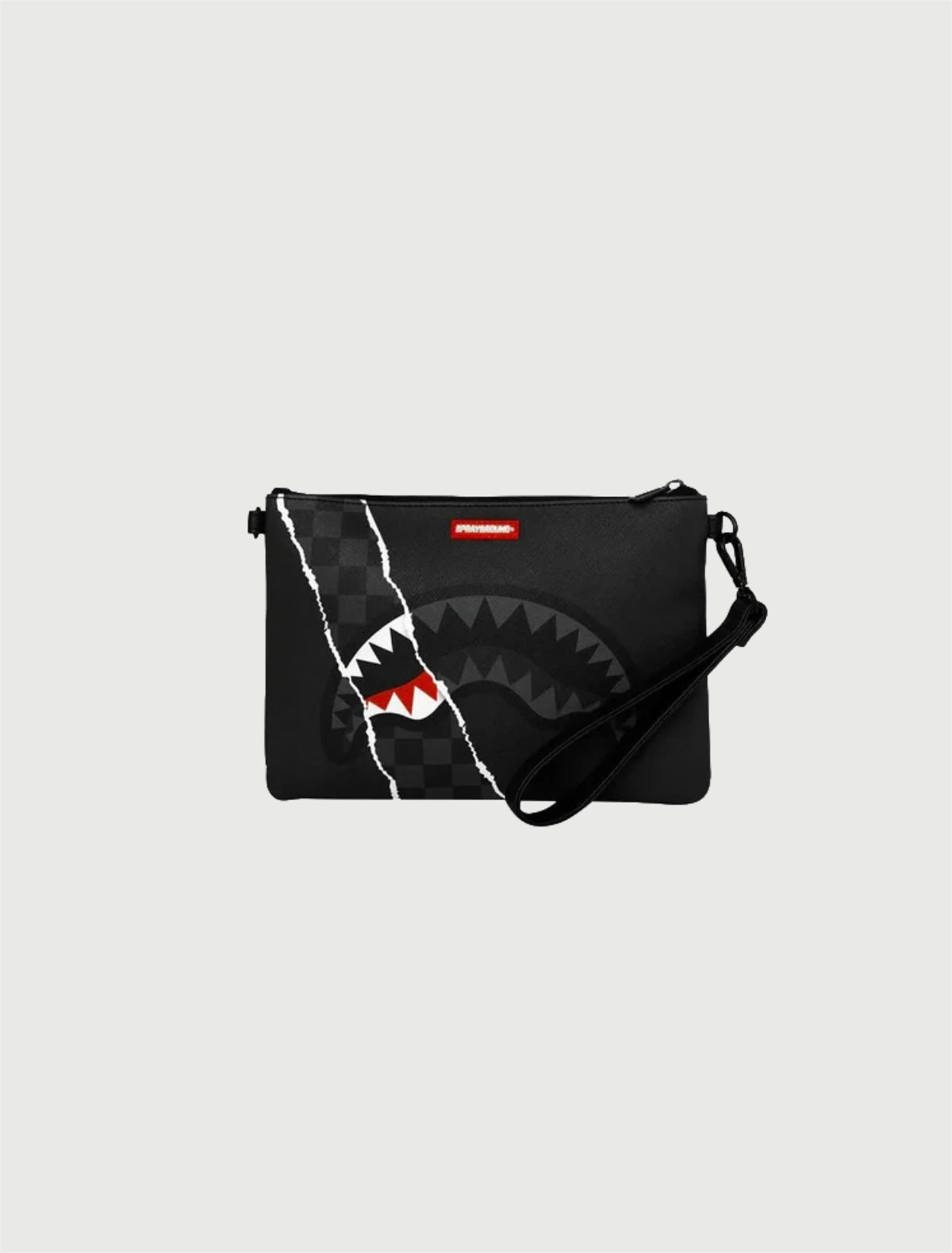SPRAYGROUND - 910B9350NSZ CENTER RIP REVEALING GRAY CHECK CROSSOVER CLUTCH-4