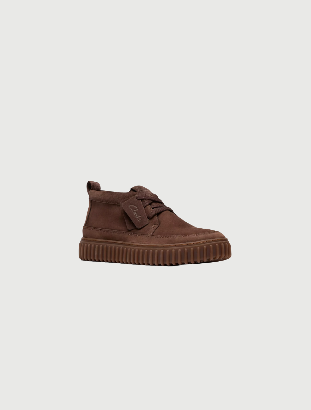 CLARKS - Torhill Lace Hi Nabuk Marrone Scuro-2