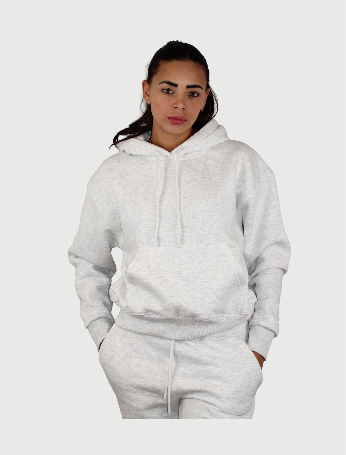 SUPERCULTURE - FELPA SALLY CON CAPPUCCIO E MARSUPIO CROP FIT-5