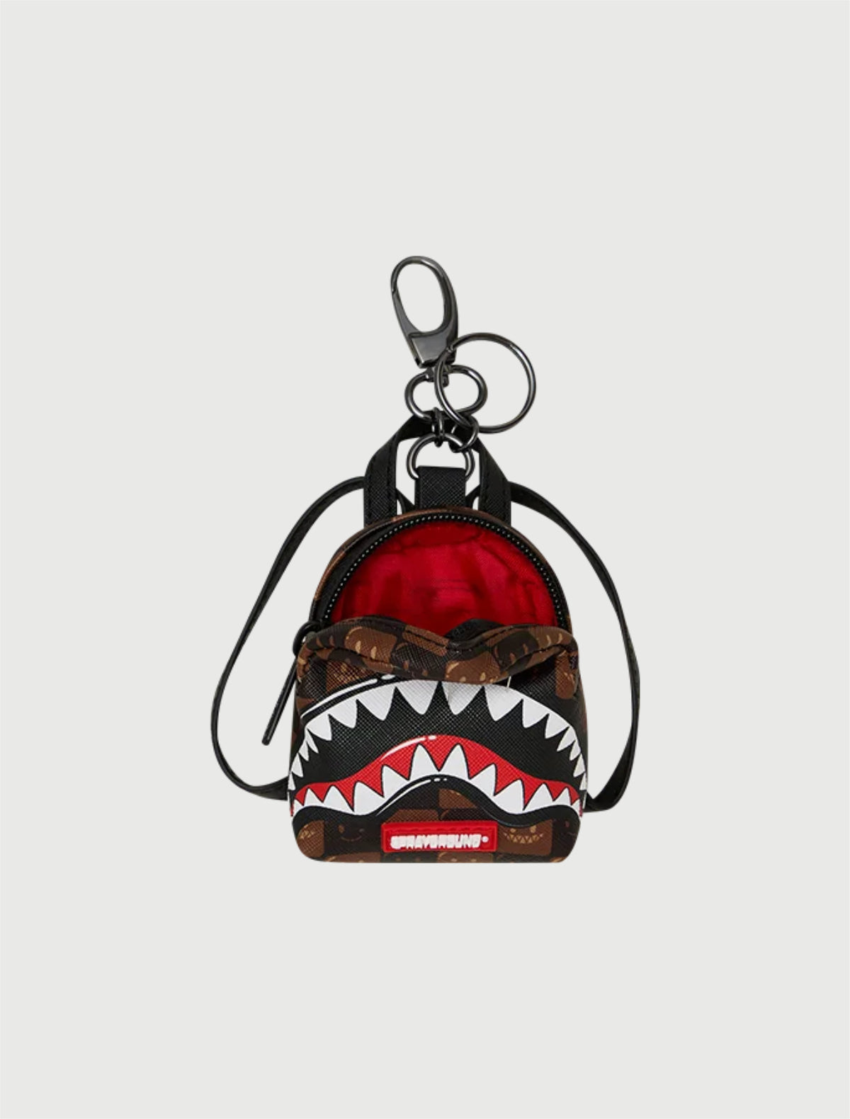 SPRAYGROUND - 910K9304NSZ SHARKS IN PARIS WTF BUBBLE BROWN CHECK KEYCHAIN-4