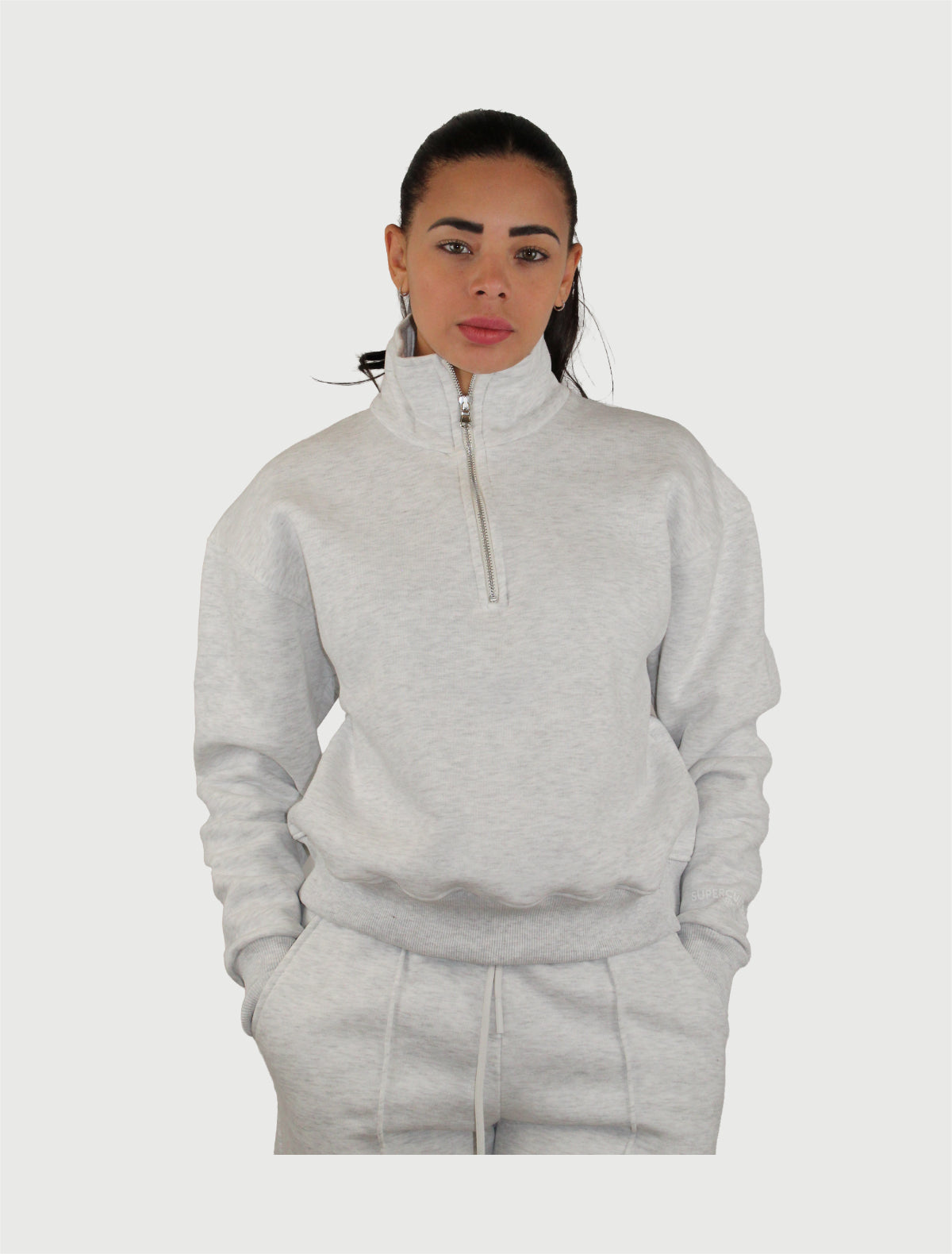 SUPERCULTURE - FELPA DEBBY MEZZA ZIP OVER FIT